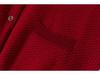 Women's Plus Size Red Wool Cardigan - Autumn/Winter Thick Knit Sweater Coat