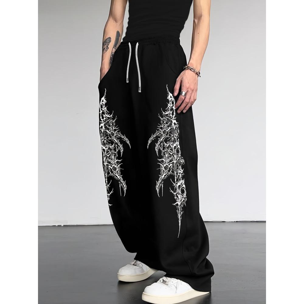 

Оригинальные мужские повседневные спортивные брюки-джоггеры с принтом шипов, прямые брюки, новый осенний стиль S