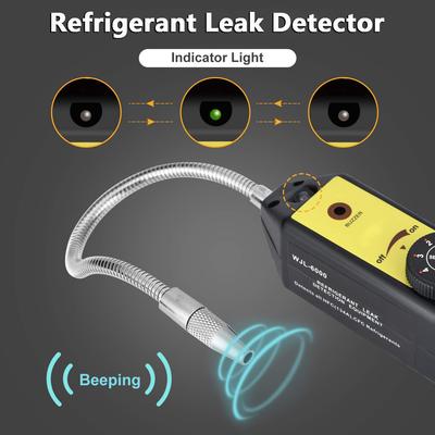 WJL-6000 Freon Leak Detector Halogen Gas Leak Detector Refrigerant Gas HVAC Air Conditioner R22 R410A R134A R1234YF CFCs HCFCs