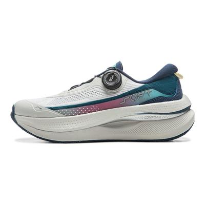 נעלי סניקרס קז'ואל נמוכות לנשים Li Ning Soft Go Max רטרו רב-תכליתיות ספיגת זעזועים מונעות החלקה עמידות בפני שחיקה נושמות תומכות קפיציות AGLU274-1