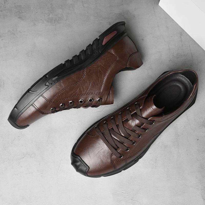 Модная итальянская мужская повседневная обувь из натуральной кожи — фото 4