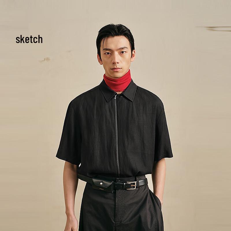 CROQUIS Men s Loose Fit Short-Sleeve Casual Shirt M