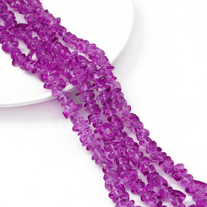 

200 шт. хрустальные стеклянные бусины нерегулярные прозрачные цветные бусины из щебня для самостоятельного изготовления ожерелья, браслета и ювелирных изделий фиолетовый
