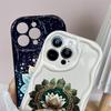 Cartoon Pattern Cream Texture Casing Wavy Edge Soft Silicone Cover Phone Case for IPhone Samsung Huawei Honor Xiaomi Redmi Infinix Tecno