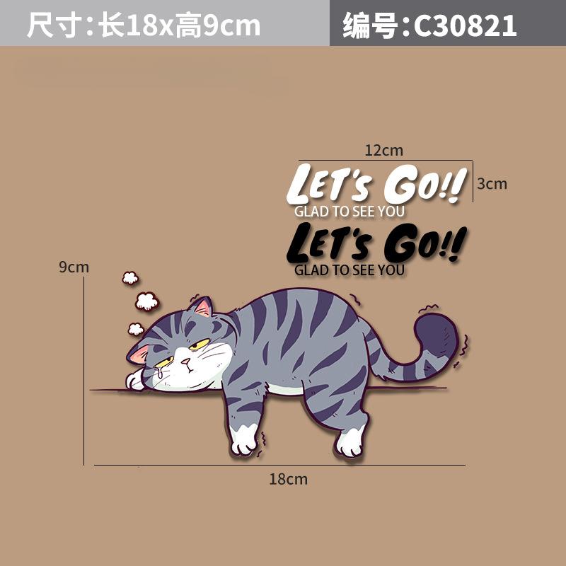 Cute Car Decals Decorative Sticker Cat Vinyl Cartoon Car Sticker for Cars Trucks Motorcycles Helmets DIY Decorations