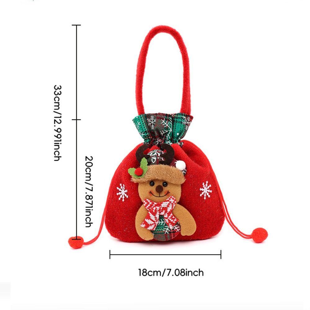 Entzückende Elchpuppe Weihnachtsgeschenktasche Niedlicher Schneemann Große Kapazität Feiertagsgeschenktasche Lustige Strapazierfähige Kordelzugtasche Kinder Erwachsene