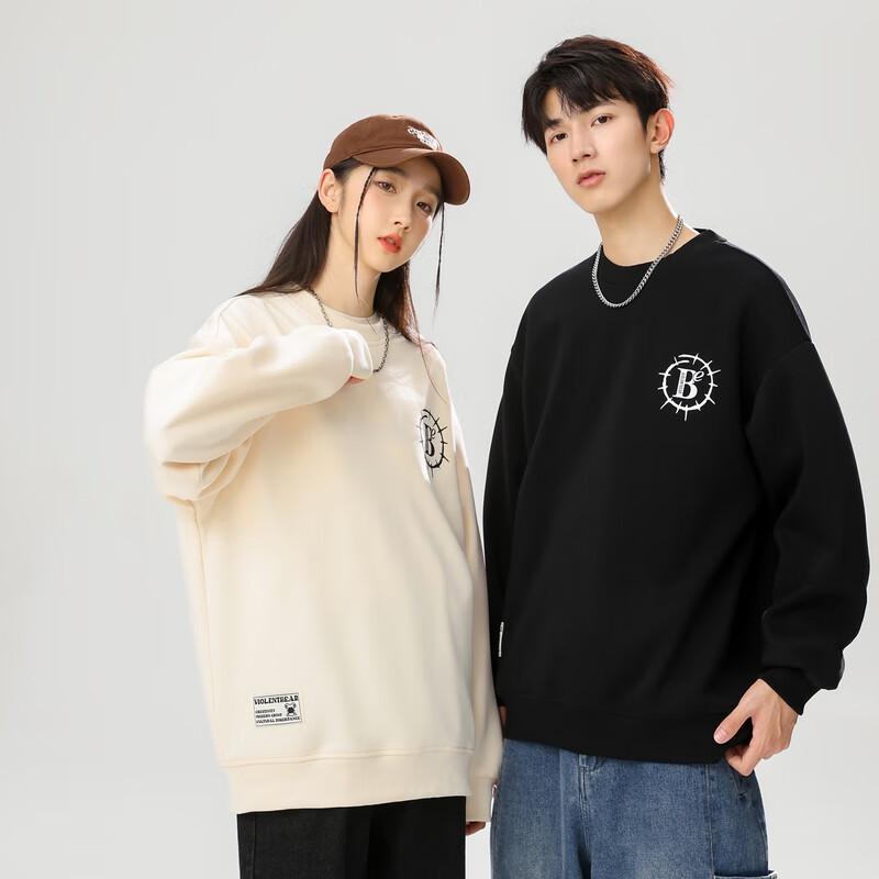 Fengxun Unisex Locker geschnittenes bedrucktes Rundhals-Sweatshirt