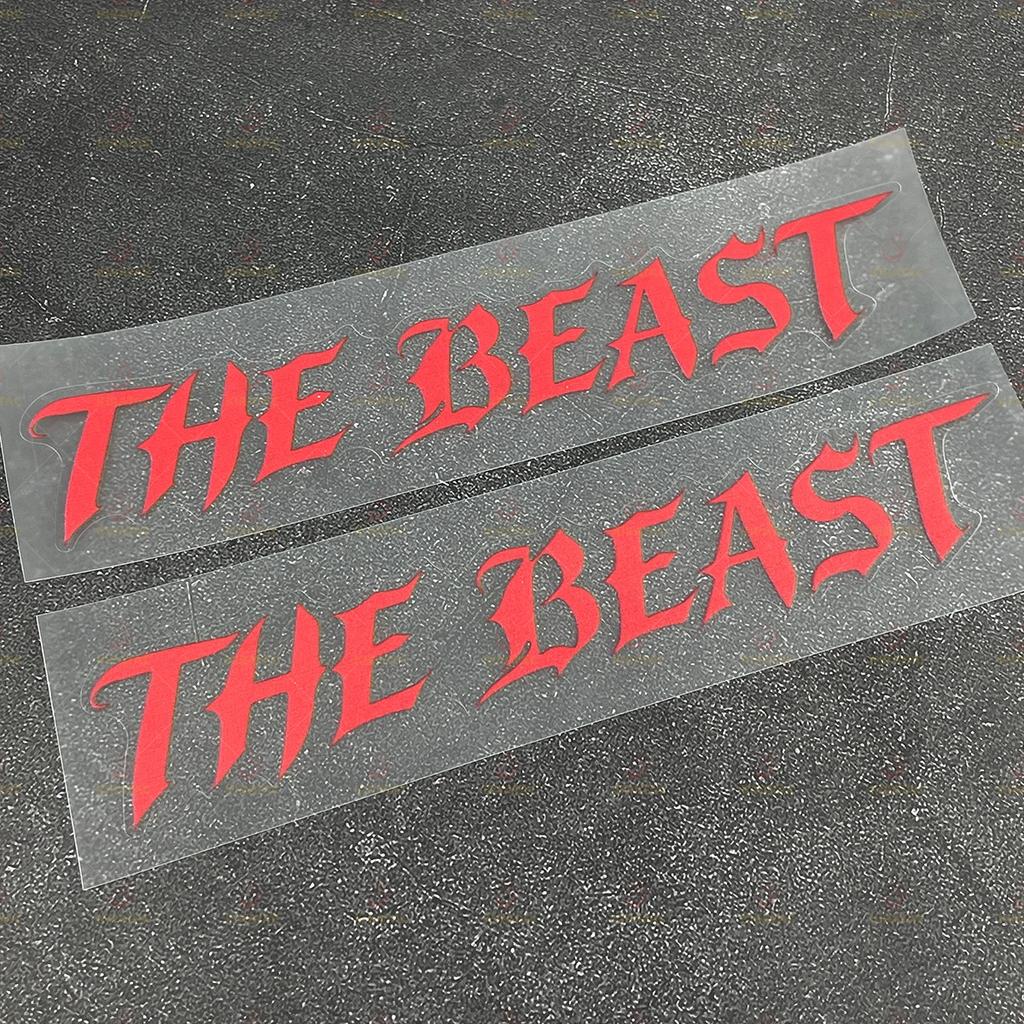 2pcs THE BEAST Motorcycle Stickers Waterproof for Motorcycle Helmet Fairing Fuel Tank Car Window Scooters Universal Vinyl Decals