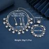 5-teiliges Damenmode Geometrisches Blumen Halskette Ohrringe Armband Ringe Zirkon Set Hochzeitsparty Festival Geschenk-8533