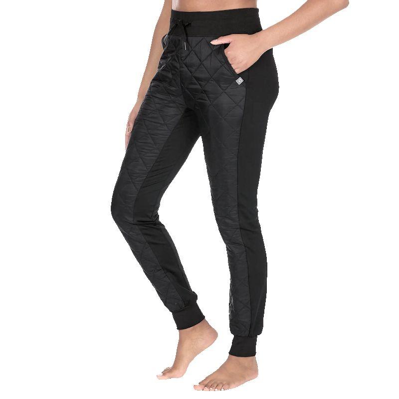 

High Waist XL Quilted Outdoor Sports Mountain Climbing Sweatpants Black L