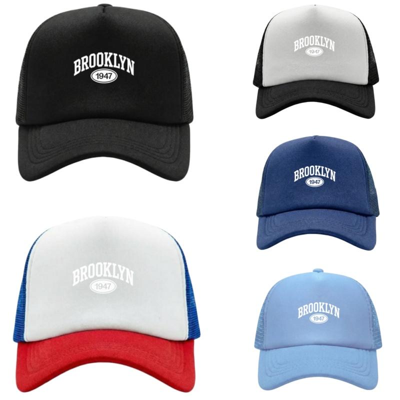 Brooklyn 1947 Printed Adjustable Baseball Cap Classic Snapback Dad Hat Breathable Mesh Hat Golf Fishing Outdoor Sun Cap