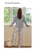 2025 Women's Pure Cotton Pajama Set - Long Sleeve & Pants, with Breast Pads, Loose Home Wear, Spring/Autumn Two-Piece.