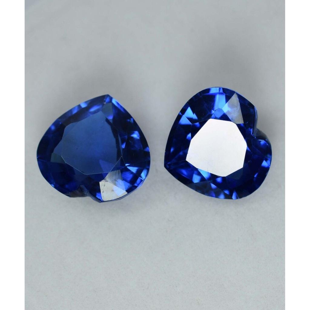 Natural Blue Tanzanite Loose Gemstone 16 Ct Tanzanian Heart Cut Pair for Jewelry Making and Crafts