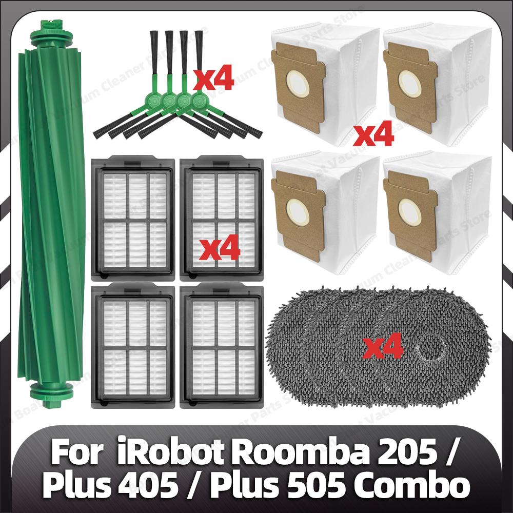 Συμβατό για iRobot Roomba 205 / Plus 405 / Plus 505 Combo Ανταλλακτικό Κύρια Πλαϊνή Βούρτσα Φίλτρο HEPA Πανάκια Σφουγγαρίσματος Ανταλλακτικά Σακούλας Σκόνης