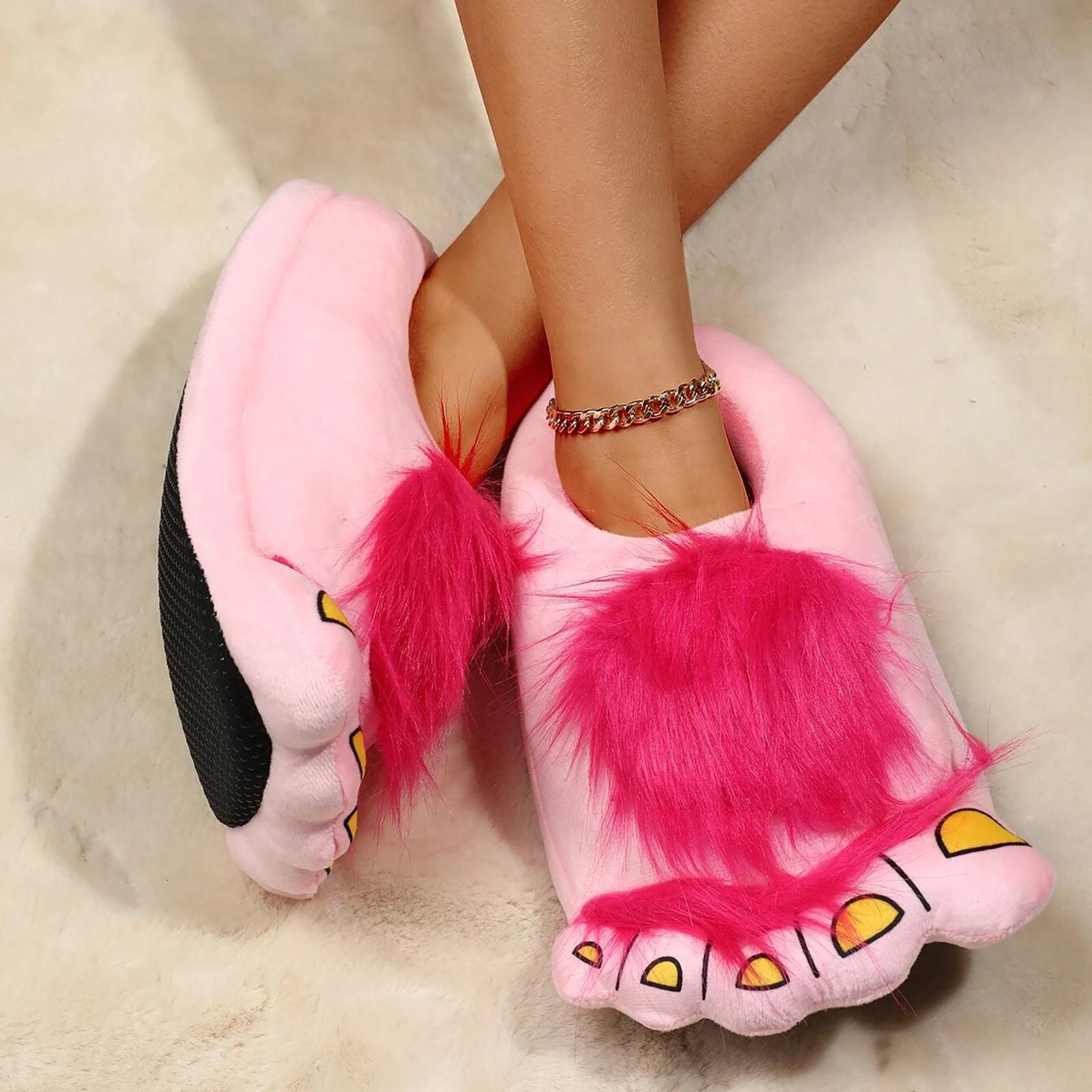 

Хлопковые тапочки для любителей теплой обуви, мужские и женские домашние плюшевые тапочки One Size розовый