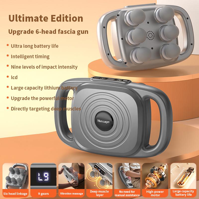 High Frequency Massage Gun Electric Massager Muscle Relaxation With 8 Heads For Body Fitness Fascia Gun