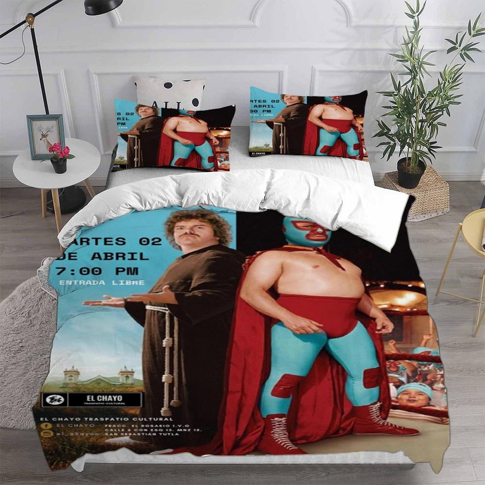 Nacho Libre Bedding Sets Comforter Quilt Bed Cover Duvet Cover Pillow Case 2-3 Pieces Sets Kids Adult Size Bedroom Decoration