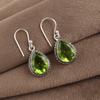 Peridot Gemstone 925 Silver Handmade Drop Earrings 1.5", 925 Sterling Silver Jewelry For Gift AEE-2-13