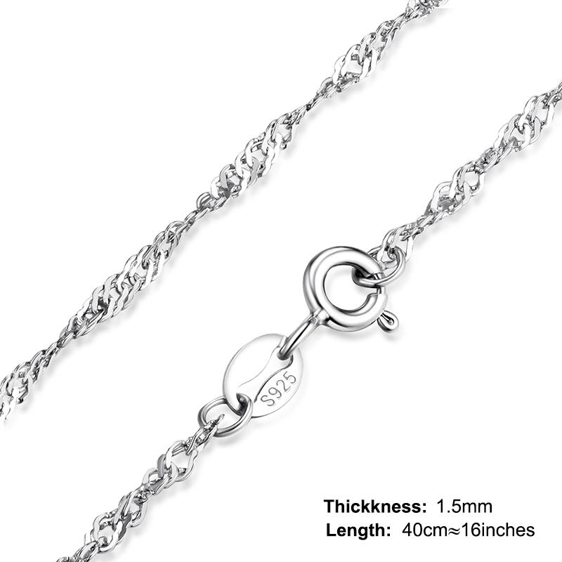 

JewelryPalace Genuine 100% 925 Silver Necklace Ingot Twisted Trace Belcher Snake Bar Singapore Box Chain Necklace Women