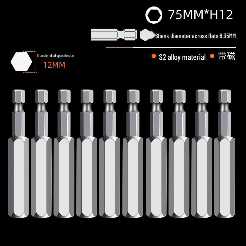 Hexagonal High Hardness S2 Bit Set for Pneumatic & Electric Screwdrivers