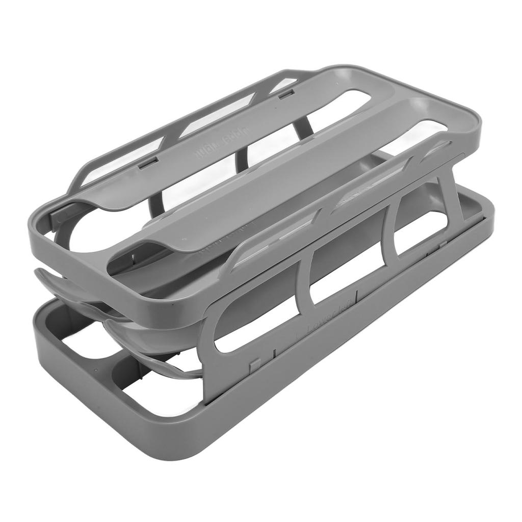 2 Tier Egg Dispenser Egg Holder Space Saving Rolling Eggs Dispenser   for Refrigerator Storage
