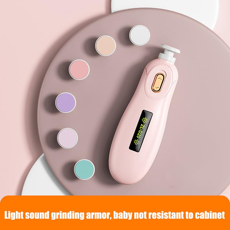 

Multifunctional Baby Electric Nail Trimmer Kid Nail Polisher Tool Baby Care Fingernail Cutter Tool Trimmer Infant Manicure Set розовый