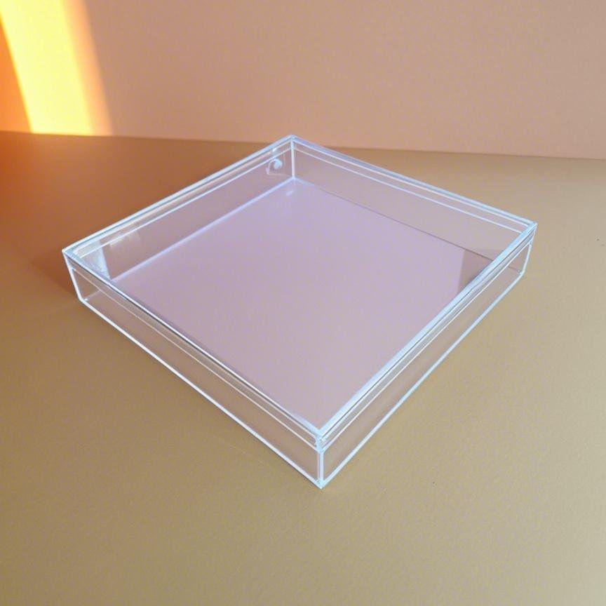 Transparent Square Acrylic Storage Box for Figures - Dustproof Food-grade Plastic, PS Wedding Candy Box with Lid