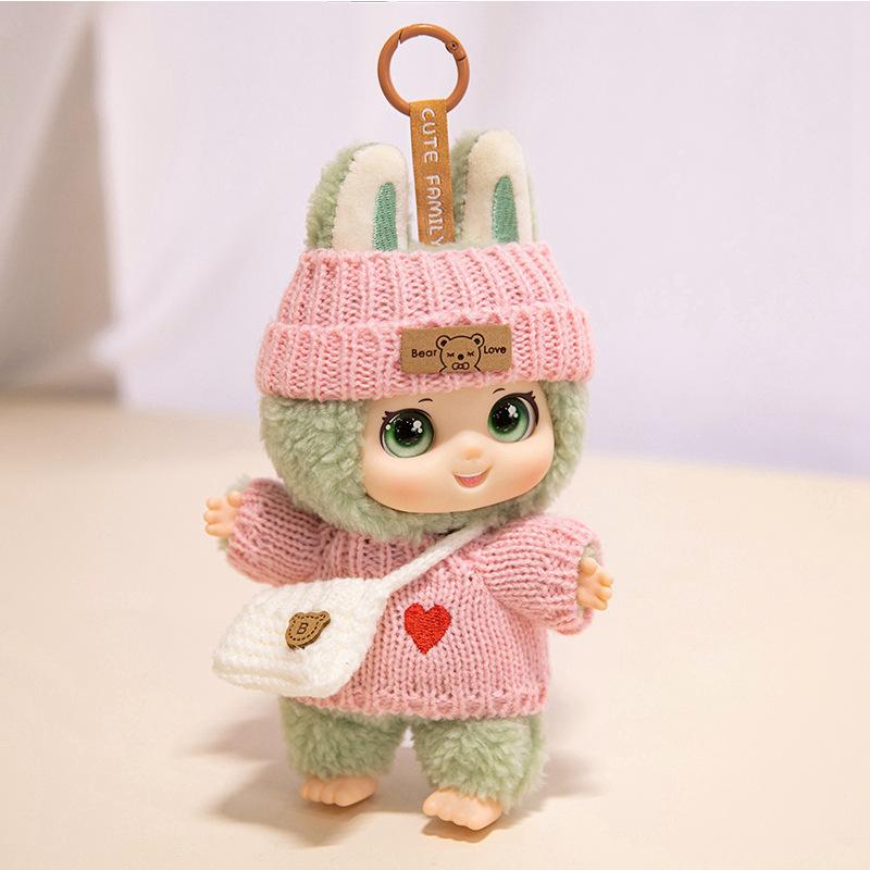 Cute family second generation plush toy doll rag doll pendant decoration soothing doll mobile phone bag pendant