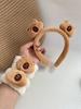 2-4pcs New Cartoon Capybara Hair Accessories Hair Bands Women Plush Animal Headband Face Wash Wristband Set Halloween