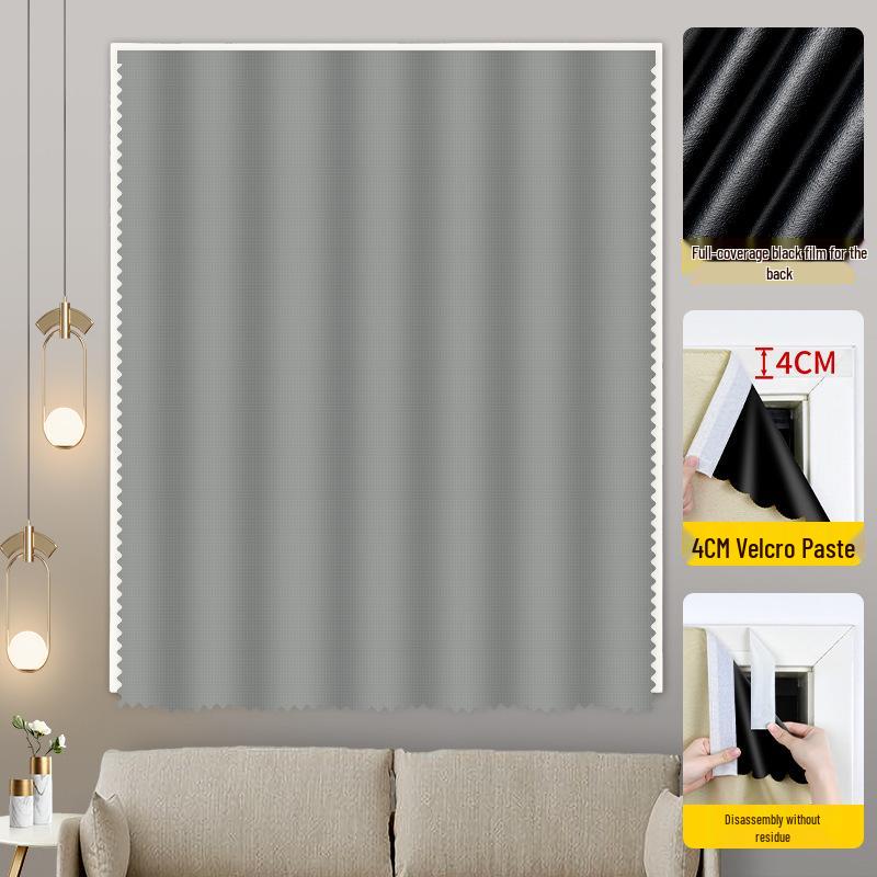 Velcro Blackout Curtain: No-Punch Sunshade for Small Windows & Rentals