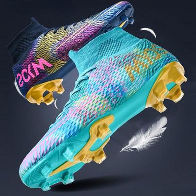 35-45 Stoßdämpfende, rutschfeste, atmungsaktive High-Top-Fußballschuhe mit Spikes, Sportschuhe für Kinder und Erwachsene