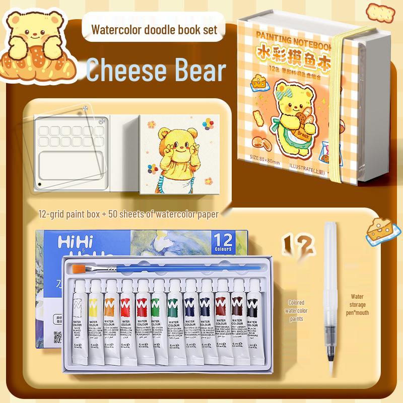Moyu Watercolor & Acrylic Travel Sketching Set: Portable Palette, Drawing Board, and Book for Painting and Sketching.