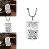Stylish Fashion Necklace Dog Tag For My Son Daughter Dad Mom Ideal Birthday Gift