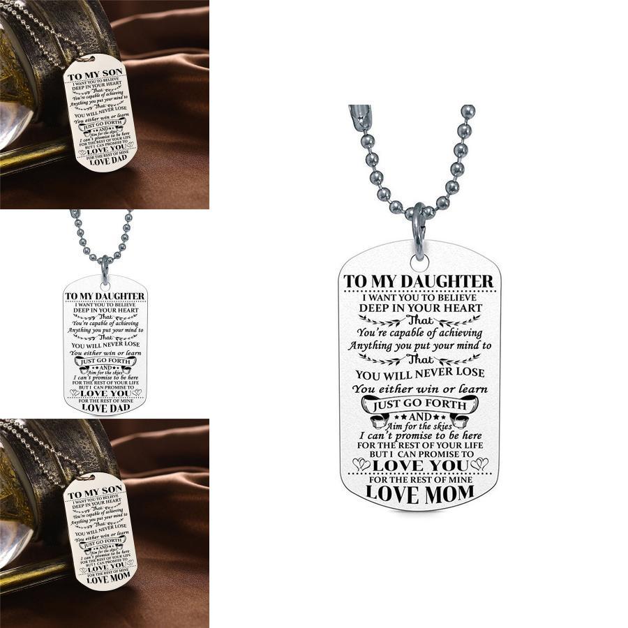 Stylish Fashion Necklace Dog Tag For My Son Daughter Dad Mom Ideal Birthday Gift