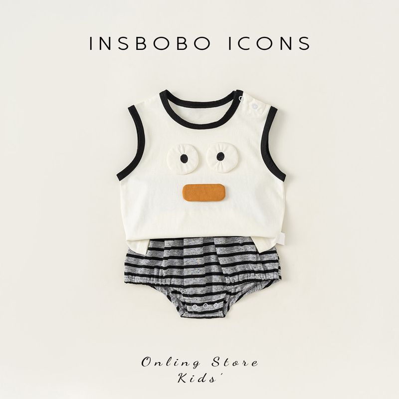 Insbobo Baby Set Summer 2026 New Style Boys  Two-Piece Set Cute Girls  Clothes Children s Summer Fashion White 100
