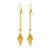 Brass Gold-Plated Earrings Korean Style Simple Personality Tassel Leaf Ear Hook Earrings Female Factory Direct Sales