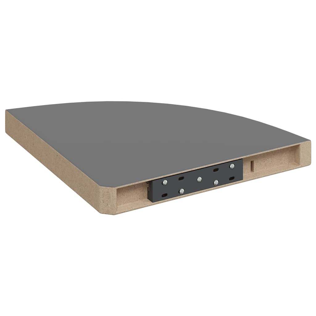 Corner Floating Shelf High Gloss Grey 35 x 35 x 3.8 cm MDF