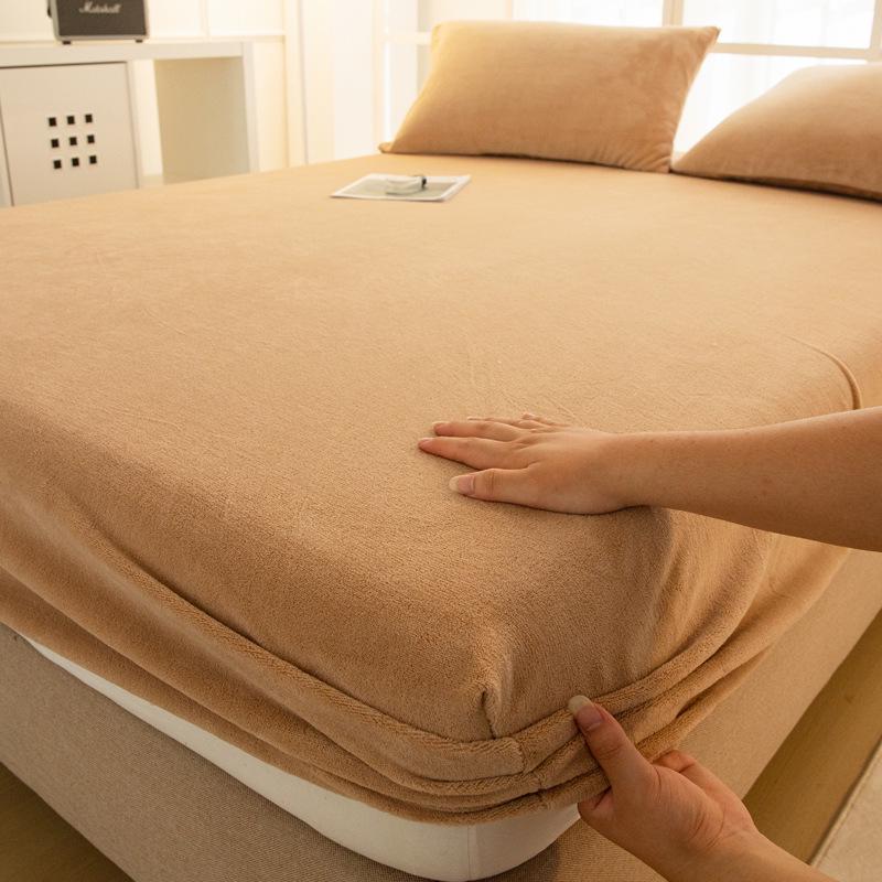 Winter Velvet Fitted Baby Sheet Set - Thick, Flocked, Non-slip, Warm Milk Velvet Sheet & Pillowcase Cover