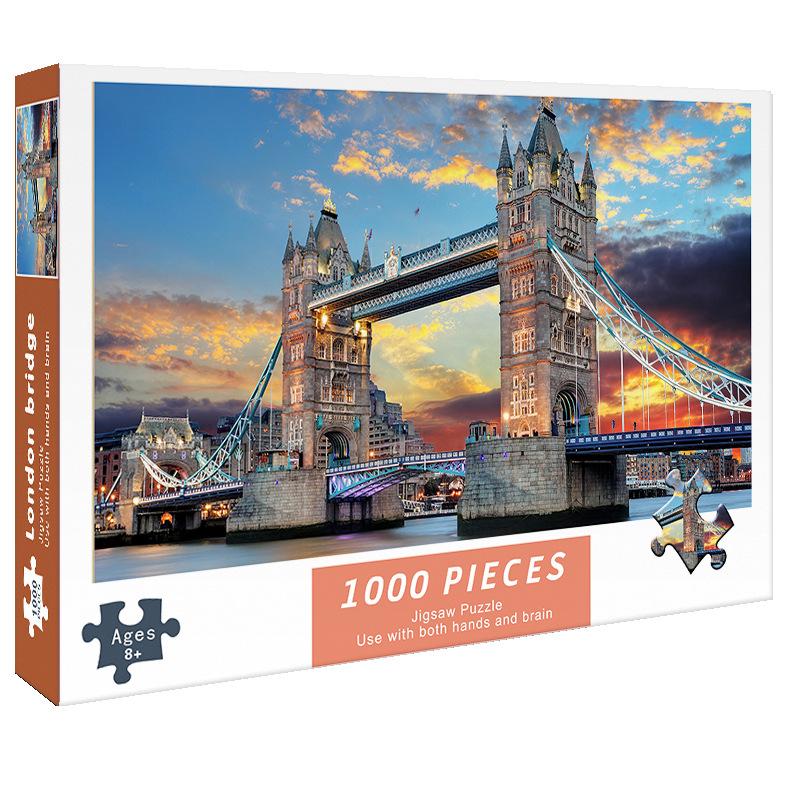 

London Bridge Educating children Adult paper puzzle 1000ps healing world, puzzle game home decoration wall display gift