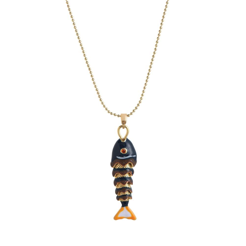 Goldfish Nylon Rope Necklace Marine Organism Charms Ocean Series Necklace Girls