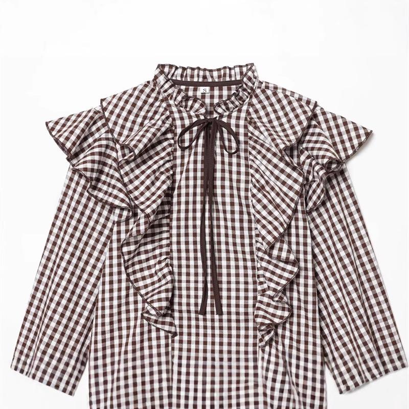2025 Winter European & American Plaid Layered Decorative Shirt