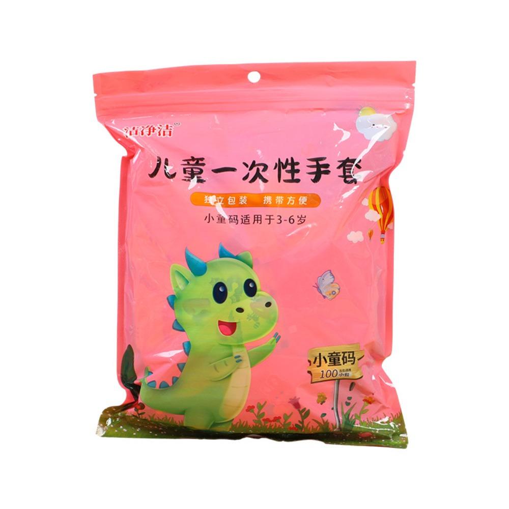 100Pcs Thickened PE Disposable Gloves Food Grade Transparent Children s Gloves PE Independent Packaging Painting Gloves