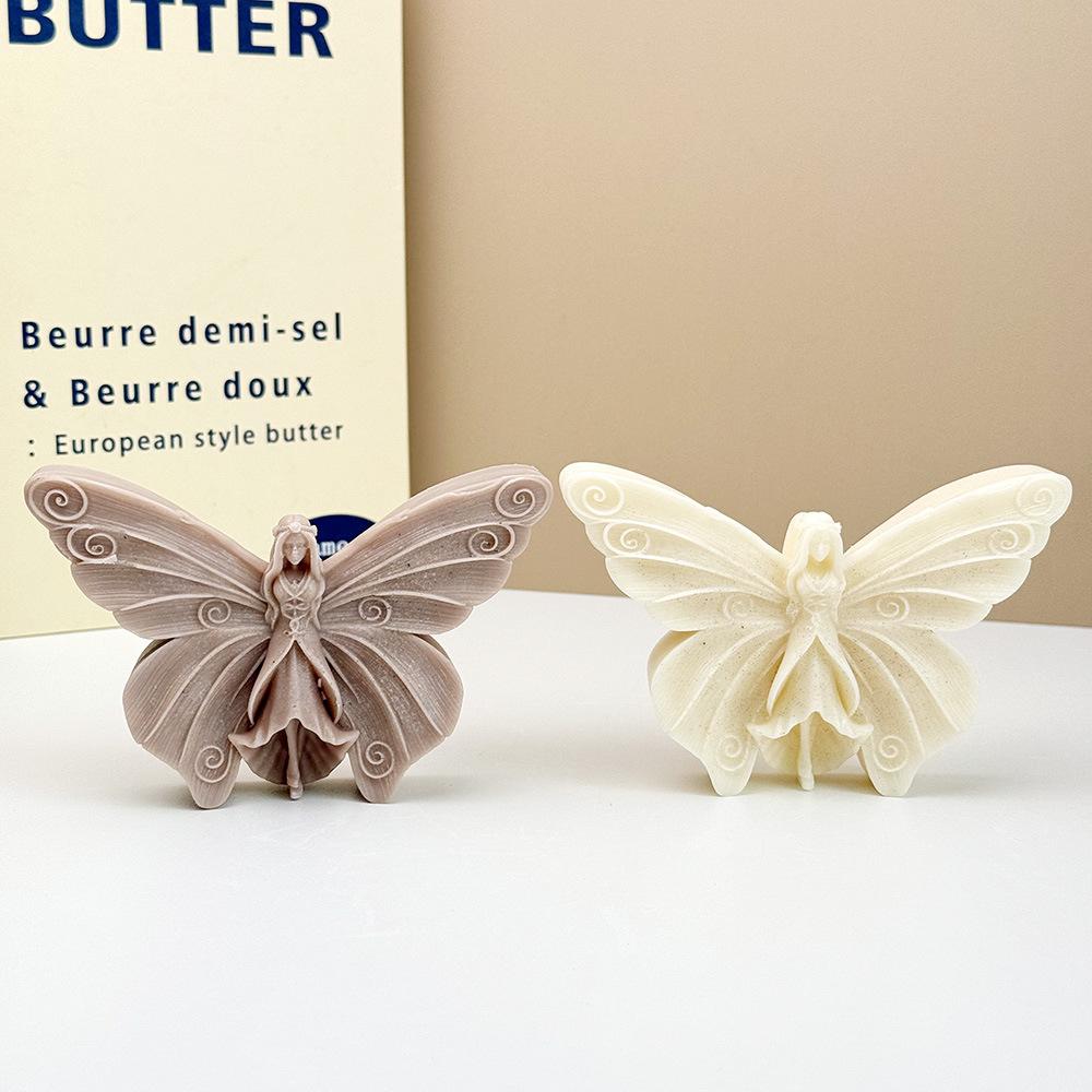 DIY Flat Butterfly Angel Candle Silicone Mold Mother's Day Love Angel Mother and Child Aromatherapy Epoxy Resin Mold Home Decor