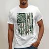 Used Look Amerikanische Flagge Anglerhemd Patriotisches Fischergrafik-T-Shirt