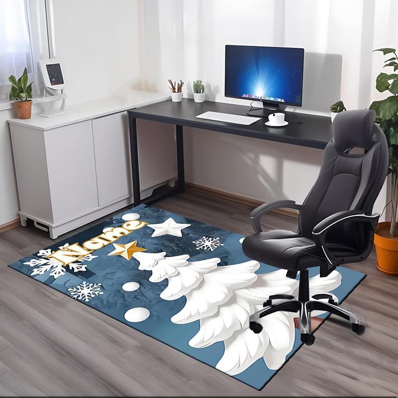 Custom Name Christmas Printed Carpet, for Office Chair Living Room Bedroom Kitchen Room Decor Gifts.