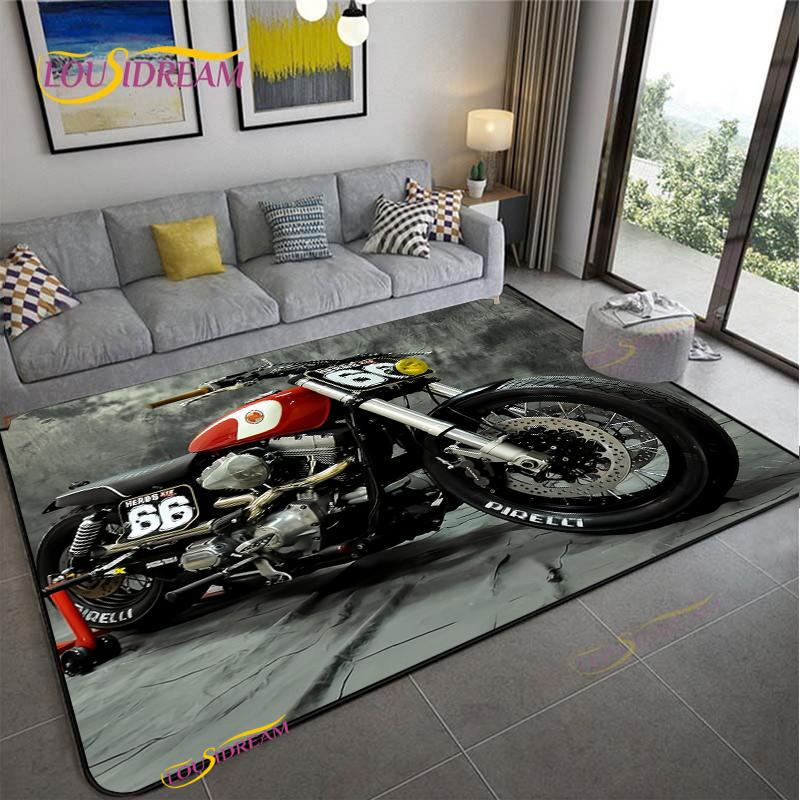 Route66 Motorcycle Carpet for Living Room Bedroom Rugs Kitchen Kids Door Unslip Floor Mats Birthday gift photography props Rug