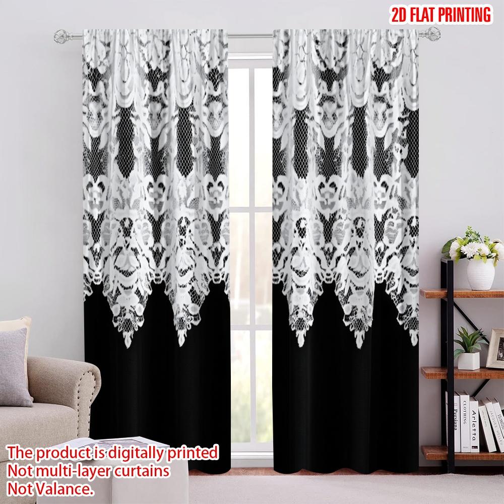 

2 шт., 2D плоская печать Шторы Рулонные шторы Кружевная элегантность Полиэстер Тканый (без удилища) Арт-деко Праздничное использование для спальни & 52.50 × 116.00 cm 2 pcs