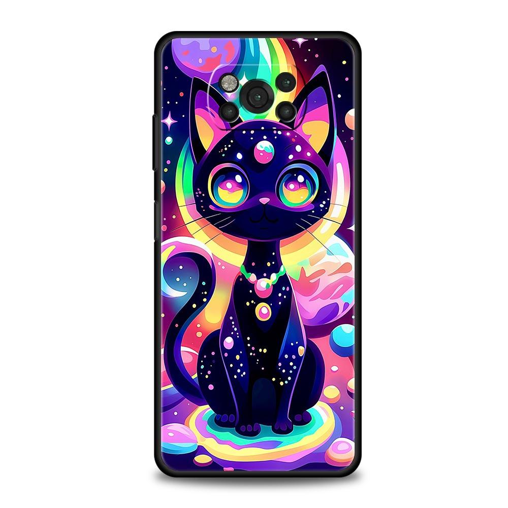 Colorful Cat Design Phone Case Cover for Xiaomi Poco F7 Ultra F6 F5 F4 F3 X6 X5 X4 X3 NFC C51 C55 M4 GT 5G Soft TPU Shell Capas