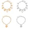 Elegant Geometric Heart Pendant Necklace Handmade Choker Adjustable Length Clavicle Chain Jewelry for Women Girls