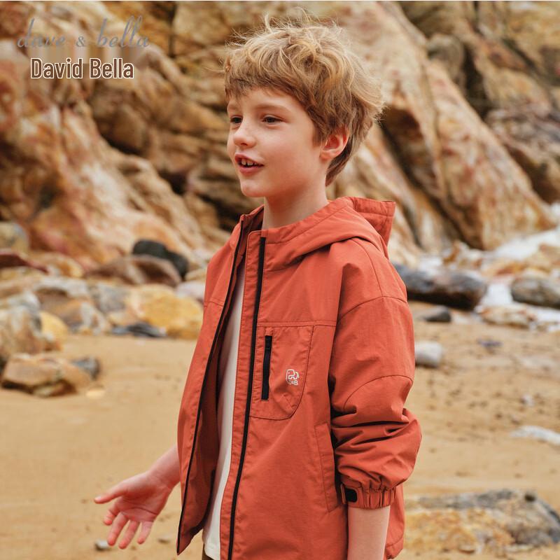 DAVE & BELLA Boys' Three-Proof Outdoor Hooded Jacket